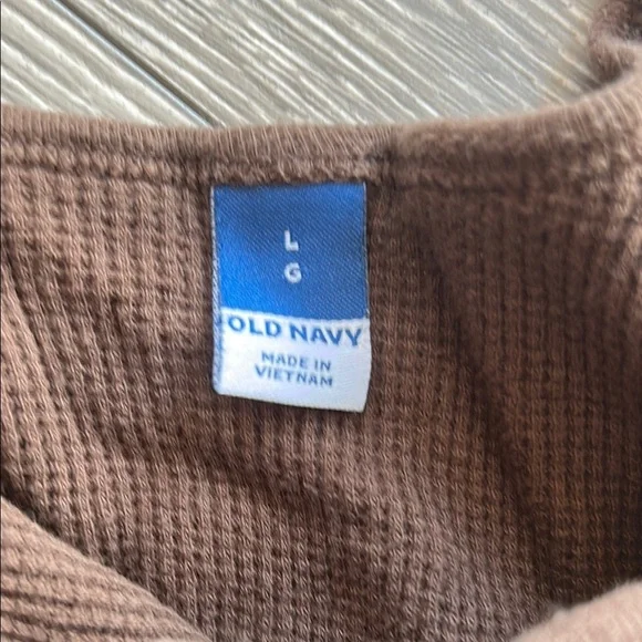 Brown Ribbed Button-Up Women's Top - Picture 2 of 4